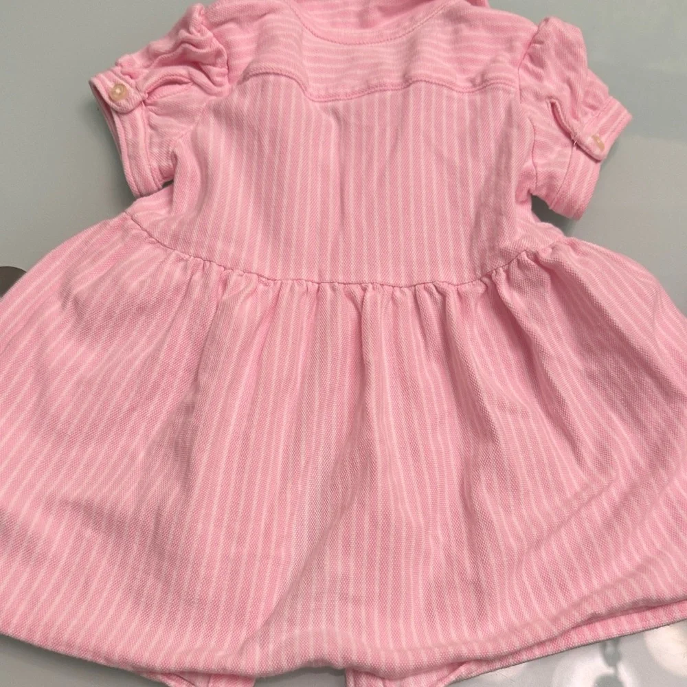 Ralph Lauren Pink Striped Polo Dress with Bloomer